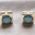 Blue Moonglow Moonstone Cufflinks By Designer Hickok USA Vintage 1950s