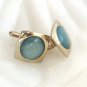 Blue Moonglow Moonstone Cufflinks By Designer Hickok USA Vintage 1950s