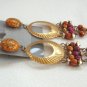 Long Dangle Beaded Hoop Earrings Colorful Retro Funky Vintage 1970s