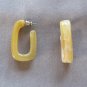 Marble Style Hoop Pierced Earrings Retro Plastic Vintage Jewelry 1960s