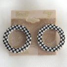 Funky Black & White Retro Circle Hoop Pierced Earrings By Sears Scene IV Vintage 1980s Funky Black & White Retro Circle Hoop Pierced Earrings By Sears Scene IV Vintage 1980s