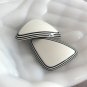 White & Black Pierced Earrings By Designer Pierre Cardin Vintage Jewelry 1980s