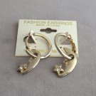 Moon And Rhinestone Star Gold Hoop Pierced Earrings Vintage Jewelry 1980s Moon And Rhinestone Star Gold Hoop Pierced Earrings Vintage Jewelry 1980s