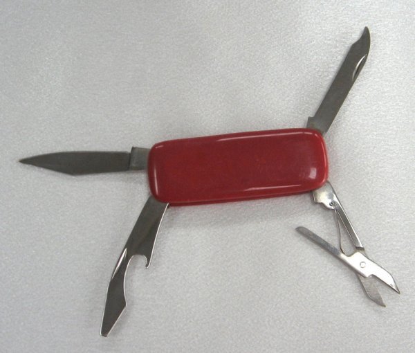 Small Red Swiss Army Pocket Knife Scissors File And Opener Rostfrei