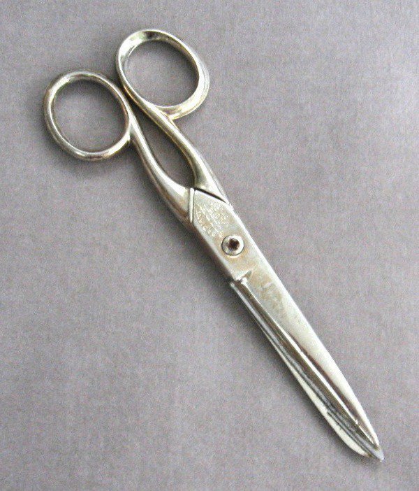 Inlaid Scissors Shears By Richards of Sheffield England Stainless Steel Rustless Vintage