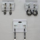 3 Pair Hematite Beaded Dangle Pierced Earrings Vintage Jewelry 1980s 3 Pair Hematite Beaded Dangle Pierced Earrings Vintage Jewelry 1980s