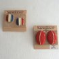 4 Pair Red Enamel Pierced Earrings Vintage Jewelry 1980s