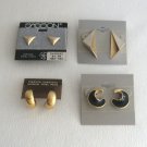 4 Pair Designer Pierced Earrings Monet And Sasson Blue Enamel Vintage Jewelry 4 Pair Designer Pierced Earrings Monet And Sasson Blue Enamel Vintage Jewelry