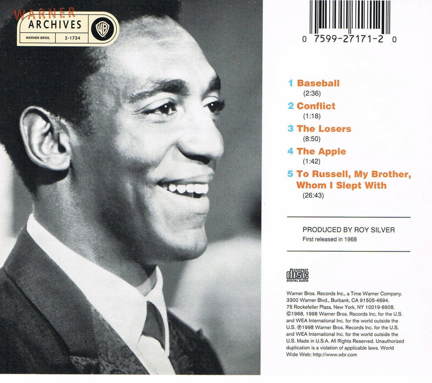 Bill Cosby To Russell My Brother Whom I Slept With Audio CD Comedy