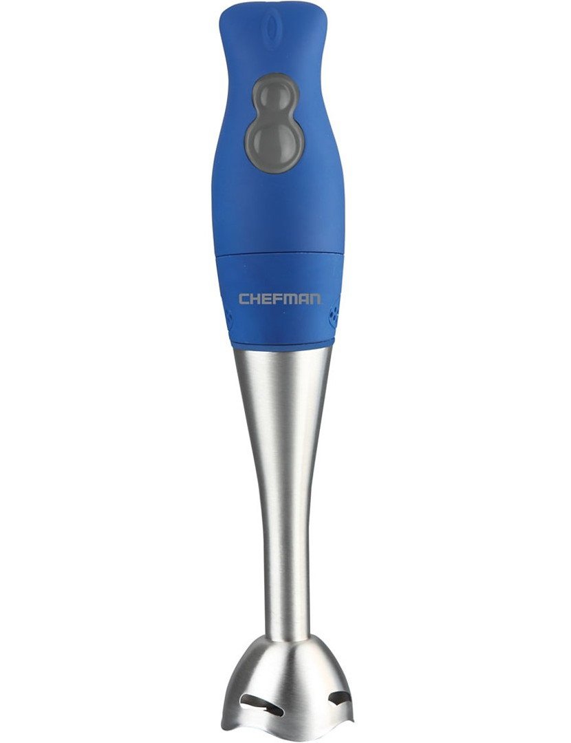 Chefman Hand Blender Immersion 2 Speed 200 Watt Motor RJ10 Blue with