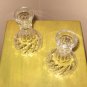 2 Pc. Set Crystal Glass Candle Holders Vintage 1980s