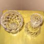 2 Pc. Set Crystal Glass Candle Holders Vintage 1980s
