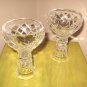 2 Pc. Set Crystal Glass Candle Holders Vintage 1980s