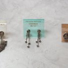 3 Pair Silver Pierced Earrings Vintage Jewelry 1980's