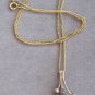 Interchangeable Pear Shaped Glass Pendant Gold Necklace Designer Daureal AR Vintage