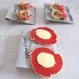 3 Pair Red & Gold Pierced Earrings Designer Quality Twenty West Vintage Jewelry 1980s Chunky Large