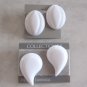 2 Pair Funky White Pierced Earrings Fun Shapes Vintage Jewelry 1970s