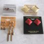6 Pair Rhinestone Dangle Pierced Earrings Sears Vintage Jewelry 1970s