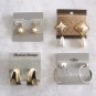 4 Pair Dangle Pearl Pierced Earrings Silver Hoop Vintage Jewelry 1970s