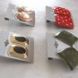 4 Pair Black Pearl Green Red Pierced Earrings Retro Vintage Jewelry 1970s