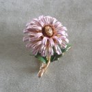 Three Layered Pink Flower Enamel Brooch Pin Vintage 1970s Jewelry Three Layered Pink Flower Enamel Brooch Pin Vintage 1970s Jewelry