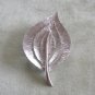 Large Textured Silver Leaf Brooch Pin By Designer J.J. Jonette Jewelry Co. Vintage