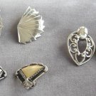 3 Pair Silver Clip On Earrings Vintage Jewelry 1970s