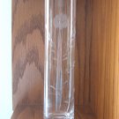 Elegant Floral Flower Etched Clear Glass Bud Vase Vintage
