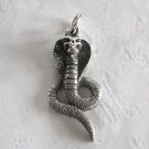 Snake Pendant with Skeleton Face Cobra Pewter Pendant