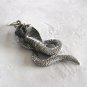 Snake Pendant with Skeleton Face Cobra Pewter Pendant