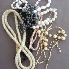 8 Beaded Necklaces Pink Pearls White Black Gray Vintage 1950's Jewelry 8 Beaded Necklaces Pink Pearls White Black Gray Vintage 1950's Jewelry