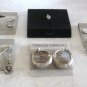 Silver Bangle Bracelet 4 Pair Pierced Earrings Rhinestone Pin Designer Monet 6 Pieces Vintage 1980s