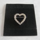 Sparkly Rhinestone Heart Brooch Pin Vintage Jewelry 1950s