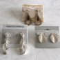 Large Silver Bow Pendant Necklace & 3 Pair Pierced Earrings 5 Pieces Sears Vintage Jewelry
