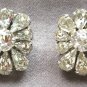 Large Pear Cut Rhinestone Clip On Earrings Retro Sparkle Glitzy 1950's Vintage Jewelry