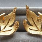 Yellow Stone Gold Leaf Clip on Earrings By Designer Ora Vintage 1960s Jewelry Yellow Stone Gold Leaf Clip on Earrings By Designer Ora Vintage 1960s Jewelry