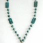 Large Green Stone Jade Bezel Pendant Necklace Hand Crafted Vintage Jewelry