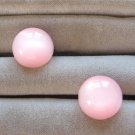 Pink Button Domed Moonglow Screw Back Earrings Vintage Jewelry 1950s Pink Button Domed Moonglow Screw Back Earrings Vintage Jewelry 1950s