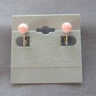 Pink Agate Stone Quartz Round Stud Clip On Earrings Vintage 1950's Jewelry Pink Agate Stone Quartz Round Stud Clip On Earrings Vintage 1950's Jewelry