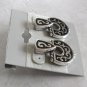 Silver And Black Hinged Pierced Earrings Designer D Vintage Jewelry 1980s