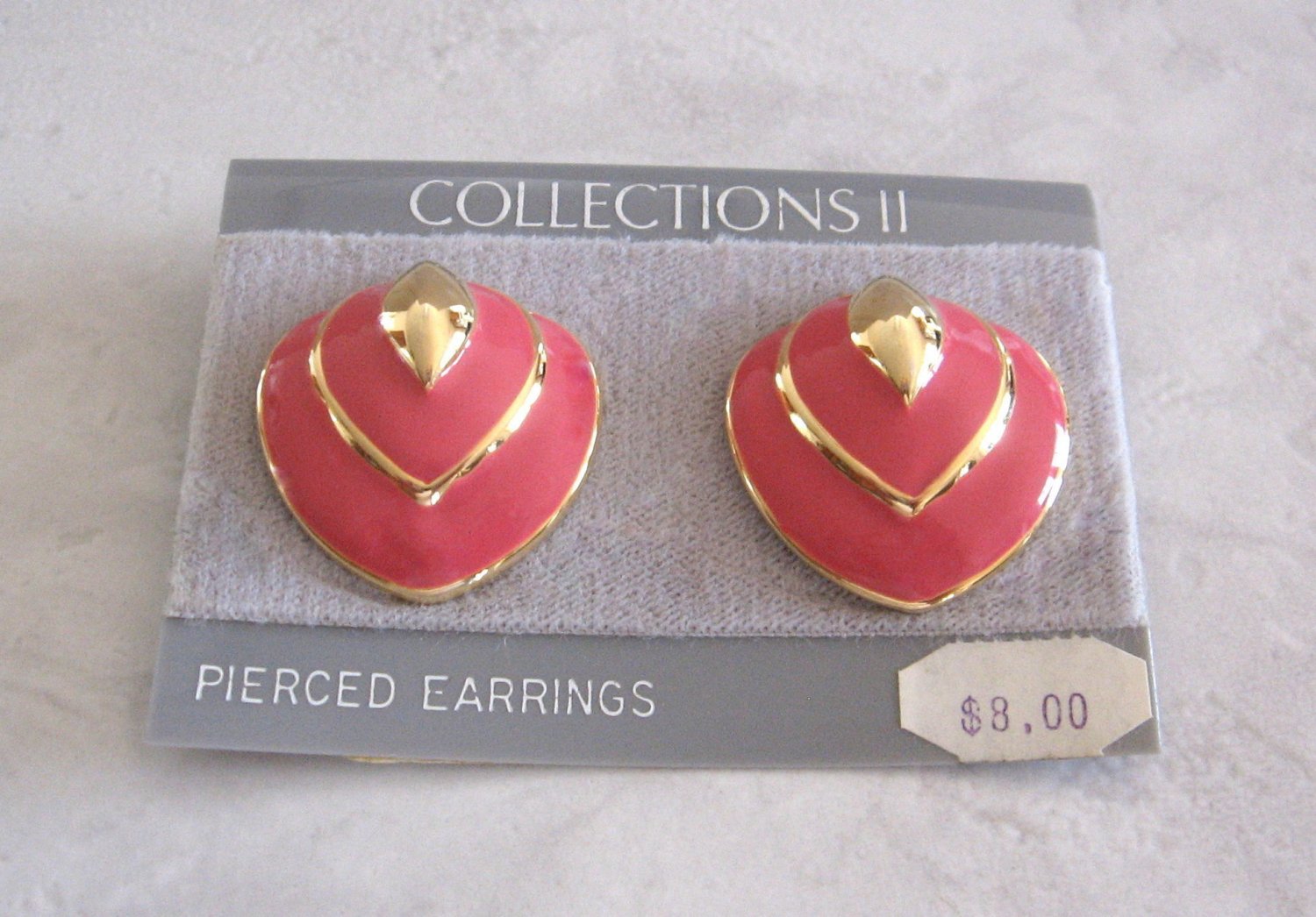Pink And Gold Designer Retro Pierced Earrings Collections II Montgomery ...