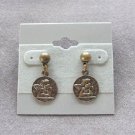 Bronze Washed Angel Cherub Pierced Earrings Sterling 925 Vintage 1980s Jewelry