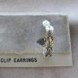 Silver Leaf Hoop Clip On Earrings & Ring 2 Piece Jewelry Set By Designer Avon Vintage 1970s