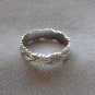 Silver Leaf Hoop Clip On Earrings & Ring 2 Piece Jewelry Set By Designer Avon Vintage 1970s