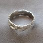 Silver Leaf Hoop Clip On Earrings & Ring 2 Piece Jewelry Set By Designer Avon Vintage 1970s