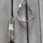 Silver Leaf Hoop Clip On Earrings & Ring 2 Piece Jewelry Set By Designer Avon Vintage 1970s