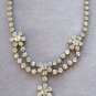 4 Pc. Rhinestone Set Necklace Bracelet Earrings & Brooch Made In Czechoslovakia Vintage 1940s