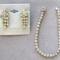 4 Pc. Rhinestone Set Necklace Bracelet Earrings & Brooch Made In Czechoslovakia Vintage 1940s