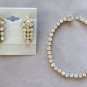 4 Pc. Rhinestone Set Necklace Bracelet Earrings & Brooch Made In Czechoslovakia Vintage 1940s