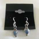 Blue Opal Gemstone Moonstone Cabochon Pierced Earrings Sterling Silver 925 Blue Opal Gemstone Moonstone Cabochon Pierced Earrings Sterling Silver 925
